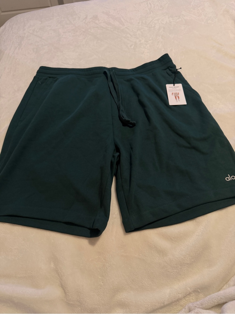 ALO Yoga Men's Deep Teal Athletic Drawstring Shorts - Picture 6 of 9